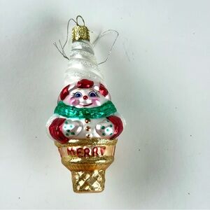 Old World Christmas Blown Glass Ice Cream Cone Ornament